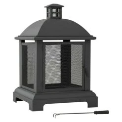 Feuerkorb Marseille L X B X H: 66 X 66 X 102 Cm, Schwarz