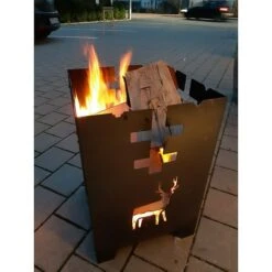 Palatino Feuerkorb Hubertus Cortenstahl, 40 X 40 X 60 Cm -Grillausrüstung 12 1193