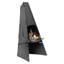 Aduro Gartenkamin 58 X 60 X 124 Cm, Stahl, Schwarz