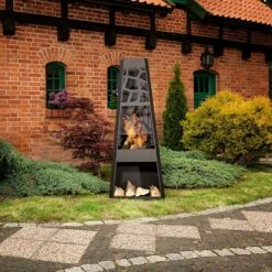 Dobar Gartenkamin 57,5 X 38 X 148 Cm, Stahl, Pulverbeschichtet 9 Dobar Gartenkamin 57,5 X 38 X 148 Cm, Stahl, Pulverbeschichtet -Grillausrüstung 12 1366