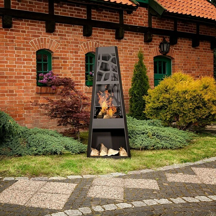 Dobar Gartenkamin 57,5 X 38 X 148 Cm, Stahl, Pulverbeschichtet 6 Dobar Gartenkamin 57,5 X 38 X 148 Cm, Stahl, Pulverbeschichtet – Bild 4