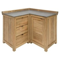 Grillausrüstung 17 Sunfun Zoe Grillküchen-Modul Eckschrank Natur, L X B X H: 120 X 120 X 94 Cm