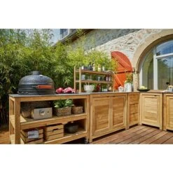 Sunfun Zoe Grillküchen-Modul Eckschrank Natur, L X B X H: 120 X 120 X 94 Cm -Grillausrüstung 12 154