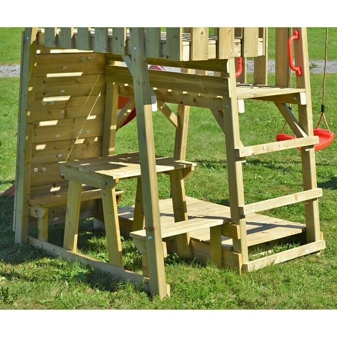 Wendi Toys Kinderspielturm Flamingo 280 X 340 Cm, Natur/Rot 5 Wendi Toys Kinderspielturm Flamingo 280 X 340 Cm, Natur/Rot – Bild 3