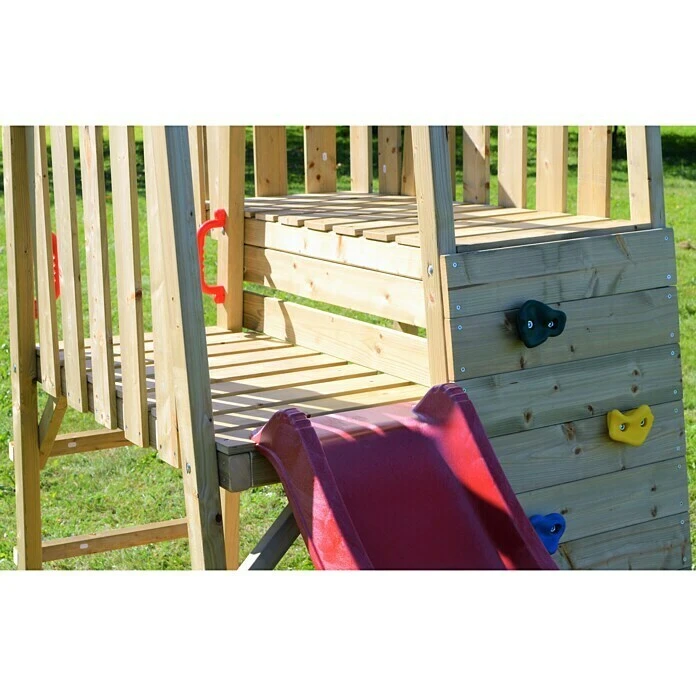 Wendi Toys Kinderspielturm Flamingo 280 X 340 Cm, Natur/Rot 7 Wendi Toys Kinderspielturm Flamingo 280 X 340 Cm, Natur/Rot – Bild 5