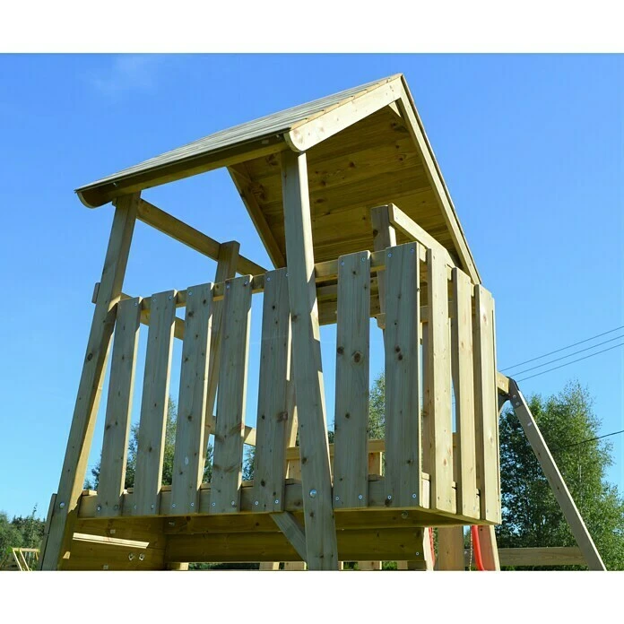 Wendi Toys Kinderspielturm Flamingo 280 X 340 Cm, Natur/Rot 8 Wendi Toys Kinderspielturm Flamingo 280 X 340 Cm, Natur/Rot – Bild 6