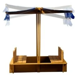 Dobar Sandkasten 120 X 120 X 120 Cm, Höhenverstellbares Dach