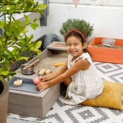 Muddy Buddy Sandkasten Flexy Style 150 X 90 X 20 Cm, Holz, Warmgrau/Lachs -Grillausrüstung 12 1681