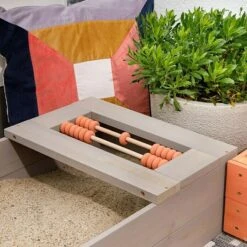 Muddy Buddy Sandkasten Flexy Style 150 X 90 X 20 Cm, Holz, Warmgrau/Lachs -Grillausrüstung 12 1682