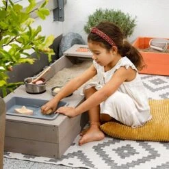 Muddy Buddy Sandkasten Flexy Style 150 X 90 X 20 Cm, Holz, Warmgrau/Lachs -Grillausrüstung 12 1684