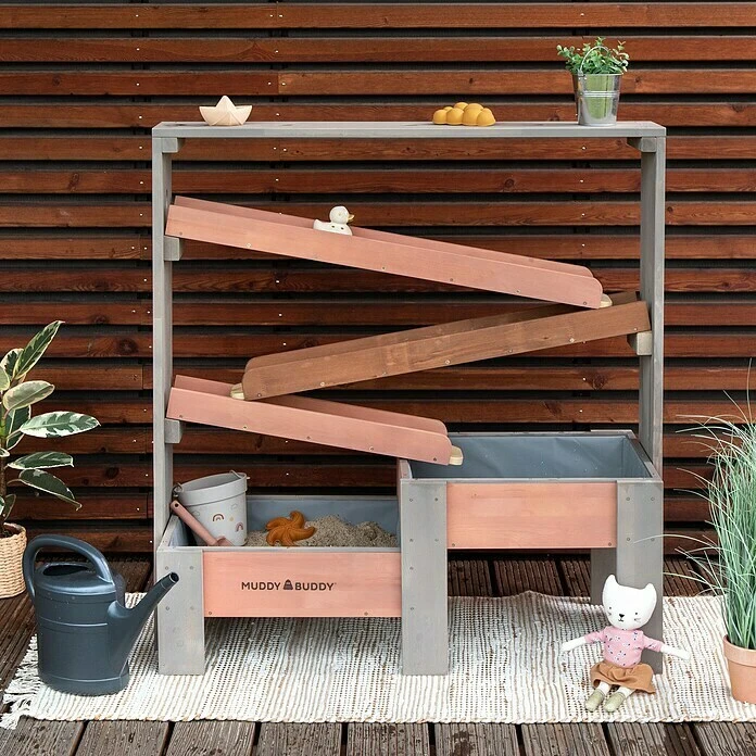 Muddy Buddy Wasserbahn Aqua Tower Holz, Puderrosa 7 Muddy Buddy Wasserbahn Aqua Tower Holz, Puderrosa – Bild 5