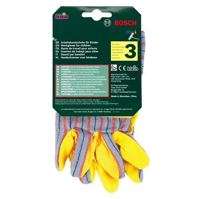 Klein Bosch Kinder-Arbeitshandschuhe Gelb 4 Klein Bosch Kinder-Arbeitshandschuhe Gelb – Bild 2