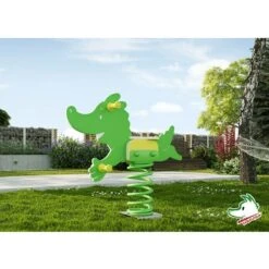 Weka Federwippe Tabaluga HDPE-Kunststoff, Grün, Höhe: 95 Cm