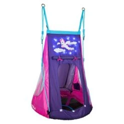 Hudora Nestschaukel Pony LED 90 Durchmesser: 90 Cm, Pink/Violett