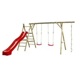 Swing King Kinderspielturm Noortje L X B X H: 375 X 450 X 220, Holz/ Rot