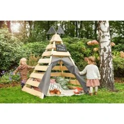 Muddy Buddy Tipi-Zelt Dreamer L X B: 135 X 135 Cm, Holz, Natur/Warmgrau -Grillausrüstung 12 1980