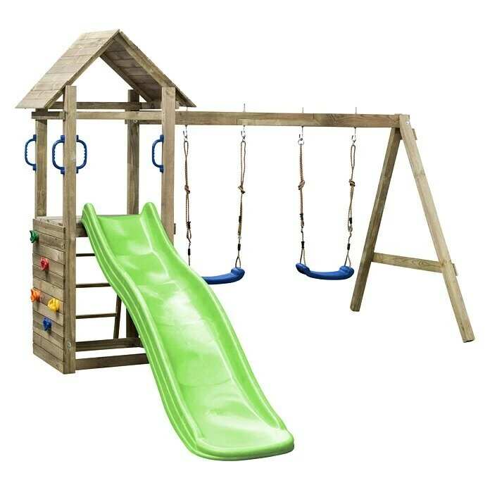 Swing King Kinderspielturm Maria L X B X H: 295 X 160 X 210, Holz/ Apfelgrün 3 Swing King Kinderspielturm Maria L X B X H: 295 X 160 X 210, Holz/ Apfelgrün