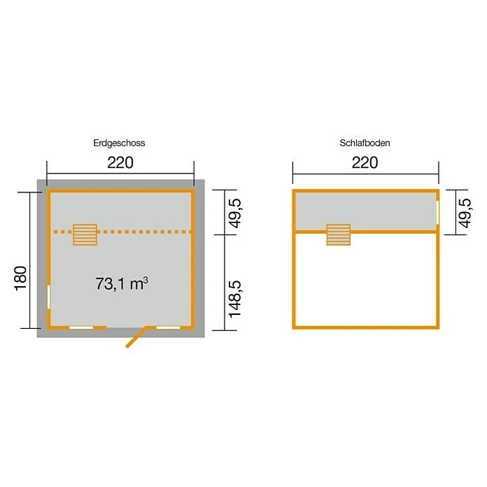 Weka Spielhaus Loki 228 X 250 Cm, Natur 5 Weka Spielhaus Loki 228 X 250 Cm, Natur – Bild 3