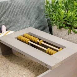 Muddy Buddy Sandkasten Flexy Style 150 X 90 X 20 Cm, Holz, Warmgrau/Ocker -Grillausrüstung 12 2075