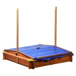 Dobar Sandkasten 117 X 117 X 117 Cm, Holz, Höhenverstellbares Dach -Grillausrüstung 12 2087
