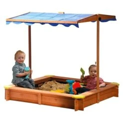 Dobar Sandkasten 117 X 117 X 117 Cm, Holz, Höhenverstellbares Dach -Grillausrüstung 12 2088