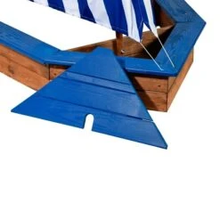 Dobar Sandkasten Schiff 180 X 96 X 125 Cm, Holz, Blau/Braun -Grillausrüstung 12 2091