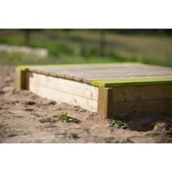 Wendi Toys Sandkasten Deluxe 120 X 120 X 25 Cm, Natur/Grün -Grillausrüstung 12 2115