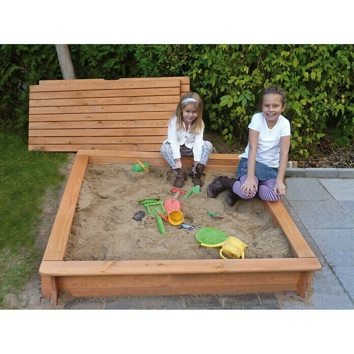 Promadino Sandkasten Tessa 140 X 140 X 24 Cm, Kiefer 4 Promadino Sandkasten Tessa 140 X 140 X 24 Cm, Kiefer – Bild 2