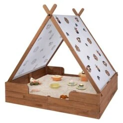 Muddy Buddy Sandkasten Safari Seeker 140 X 120 X 140 Cm, Holz, Kakaobraun