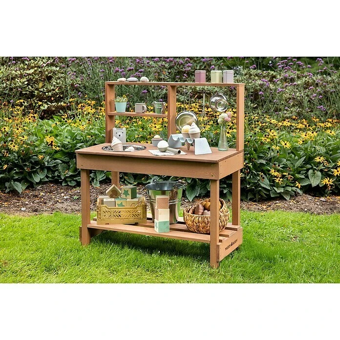 Muddy Buddy Matschküche Mud Starter 80 X 40 X 90 Cm, Holz, Braun 4 Muddy Buddy Matschküche Mud Starter 80 X 40 X 90 Cm, Holz, Braun – Bild 2