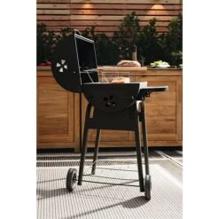 Grillstar Holzkohlegrill Grilltonne L X B X H: 66 X 68 X 109 Cm, Schwarz, Hauptgrillfläche: 36,7 X 45 Cm -Grillausrüstung 12 253