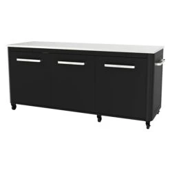 Cozze Grillküchen-Sideboard 210 X 67 X 90 Cm, Schwarz/Silber