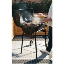 Grillstar Holzkohlegrill Grilltonne L X B X H: 71 X 109 X 87 Cm, Schwarz, Hauptgrillfläche: 64 X 43 Cm -Grillausrüstung 12 283