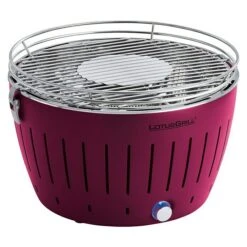 LotusGrill Raucharmer Holzkohlegrill Classic Pflaumenlila, Hauptgrillfläche: Ø 32 Cm