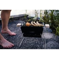 Knister Holzkohlegrill Schwarz, Hauptgrillfläche: 28 X 20 Cm -Grillausrüstung 12 304