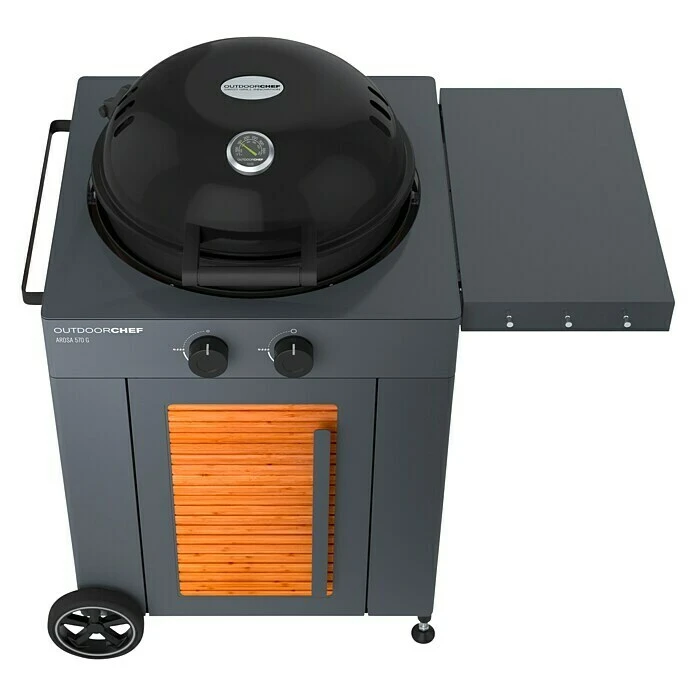 Outdoorchef Gasgrill Arosa 570 G Bamboo Braun/Schwarz, Anzahl Brenner: 2, Hauptgrillfläche: Ø 54 Cm, 9,5 KW 8 Outdoorchef Gasgrill Arosa 570 G Bamboo Braun/Schwarz, Anzahl Brenner: 2, Hauptgrillfläche: Ø 54 Cm, 9,5 KW – Bild 6