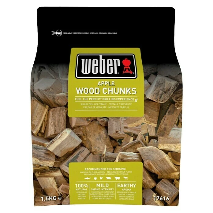 Weber Wood Chunks Apple Apfel, 1.500 G 3 Weber Wood Chunks Apple Apfel, 1.500 G